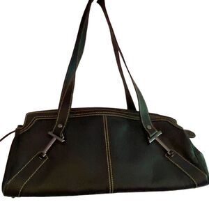 Vintage Tod’s Black Pebbled Leather Baquette Bag New